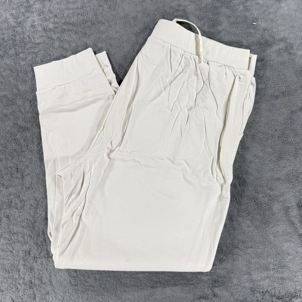 Cozy Earth Bamboo Jogger Women XXL White Loungewear Athleisure Yoga Travel Sweat